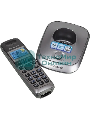 Телефон беспроводной (DECT) Panasonic KX-TG2511RUM (металик) АОН, Caller ID,спикерфон на трубке,переход в Эко режим одним нажатием