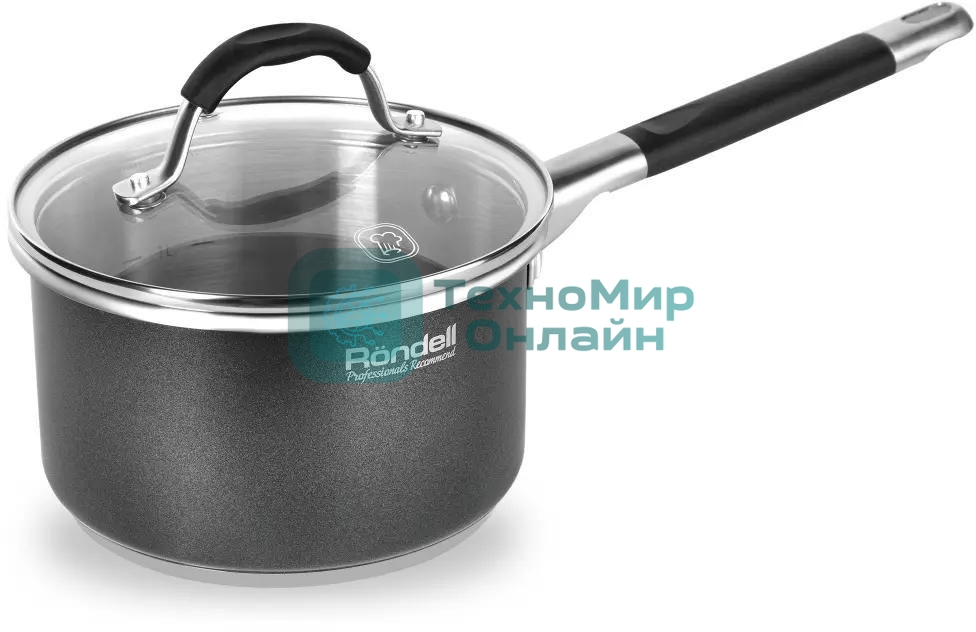 Ковш Rondell Stern RDS-008, 1.9л, с крышкой 16см, серый
