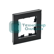 Рамка 1-местная IEK BRITE РУ-1-1-БрЧ (BR-M12-M-K02) металл черный