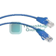 Шнур комм. Cabeus, кат. 5е, неэкр., U/UTP, RJ45/RJ45, LSZH, AWG24, 0.5м, синий