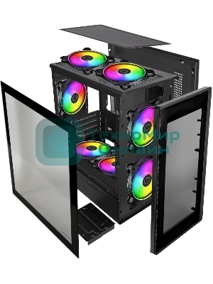 Компьютерный корпус Ginzzu CL406 mATX FAN 3*12 FRGb (12RR4)