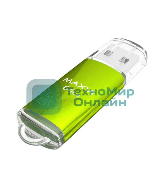Флешка USB Maxvi MP green (FD64GbUSB20C10MP), 64Gb, USB 2.0, R/W 15/5, зеленый