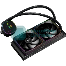 Система жидкостного охлаждения Thermalright Frozen Horizon 240 Digital (240мм, LED temp., Black, ARGB/Fans: 2x120мм, 68.9CFM, 28.2dBA, 2000RPM/Pump height 53.2мм, Rad thickness 27мм/S: 1700, 1200, 1851, 115X, AM5, AM4)