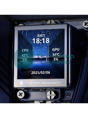 Система жидкостного охлаждения Thermalright Frozen Vision 360 V2 (360мм, LED, Black, ARGB/Fans: 3x120мм, 69CFM, 27dBA, 2150RPM/Pump height 60мм, 23dBA, 3000RPM, Rad thickness 27мм/S: 1700, 1200, 1851, 115X, 2011, 2066, AM5, AM4)