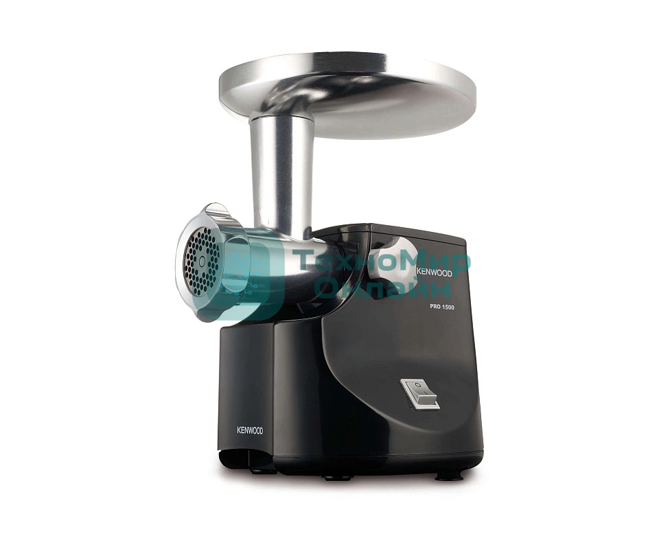 Мясорубка электрическая Kenwood MG474 черный, 1500 Вт, 1.5 кг/мин, реверс, защита от перегрузки, насадки - 6