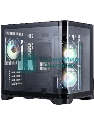 Компьютерный корпус 1STPLAYER UVIEW UV5 ARGB черный mATX 3x120мм ARGB fans UV5-BK-2FC7R-1FC7