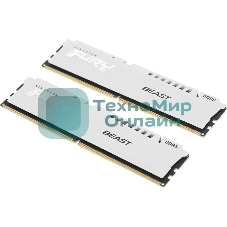 Оперативная память Kingston Fury Beast EXPO, DDR5, 32Gb (2x16 GB), 6400 MHz, CL32, радиатор, белый