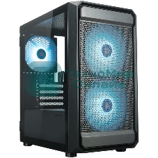 Компьютерный корпус XASTRA A303M 3ARGb Black mATX/Mesh/ tempered glass / 2x140мм + 1x120мм ARGb PWM fans/ Door/ A303M-2FC14A-1FC12A-D