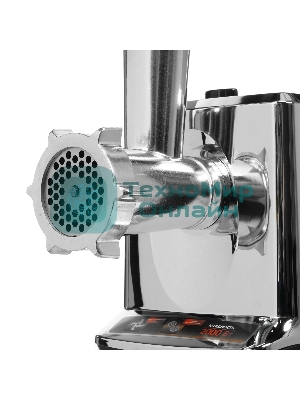 Мясорубка электрическая Sakura SA-6419BK Premium серебристый/черный, 2000 Вт, 2.0 кг/мин, реверс, защита от перегрузки, насадки - 2