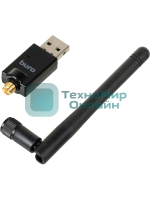 Адаптер USB Buro Bluetooth 5.0+EDR class 1 100м черный