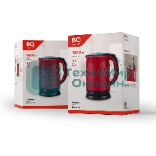 Чайник электрический BQ KT1715P Red-Black. Мощность:1800 Вт, Объем 1.7 л