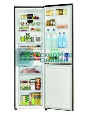 Холодильник Hitachi R-BG410PUC6 GbK черный двухкамерный 215/105л морозилка снизу