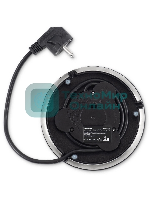 Чайник электрический Hyundai HYK-S9909 1.7л. 2200Вт серебристый матовый/черный корпус: металл