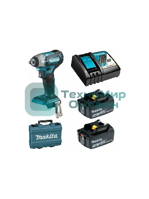 Гайковерт акк MAKITA DTW180RFE  б\щет, 18В, 2x3Ач, Li-ion, 3600у\м, 180Нм, квадрат 3\8