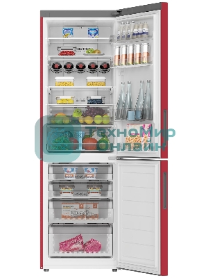 Холодильник Haier C2F636CRRGU1 красный двухкамерный 256/108 л морозилка снизу, No Frost