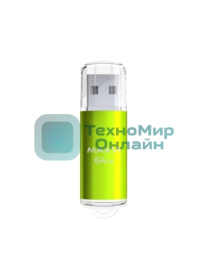 Флешка USB Maxvi MP green (FD64GbUSB20C10MP), 64Gb, USB 2.0, R/W 15/5, зеленый