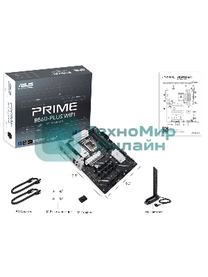 Материнская плата ASUS PRIME B860-PLUS WIFI, LGA 1851, Intel B860, 4xDDR5, 4xSATA, 2xM.2, 1xPCIe 5.0 x16, 4xPCIe 4.0 x16, 2xUSB-C, 4xUSB-A 3.2 Gen 1, 2xUSB-A 3.2 Gen 2, 1xHDMI, 1xDP, 1x2.5Gb LAN, 7.1, ATX