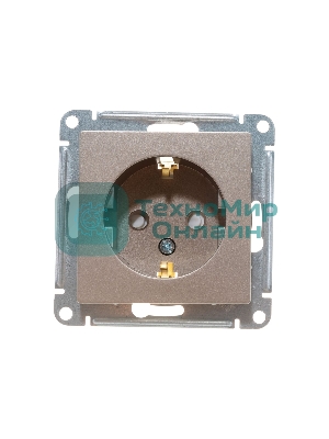 Механизм розетки 1-м СП AtlasDesign с заземл. защ. шторки 16А шампань SchE ATN000545