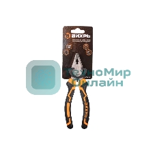 Плоскогубцы ВИХРЬ 160 мм., никелированные, двухкомпонентные рукоятки