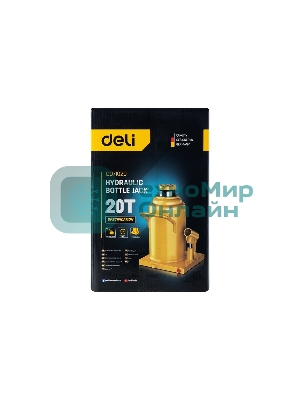 Домкрат бутылочный гидравлический Deli DQ71020 макс.грузоподъемность 20 т