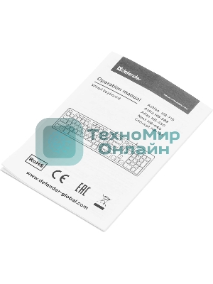 Клавиатура проводная Defender Concept HB-164, USB, черный