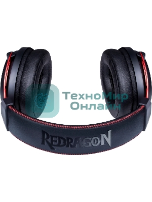Гарнитура Redragon Diomedes чёрный/красный, проводная, USB / mini jack 3.5 мм