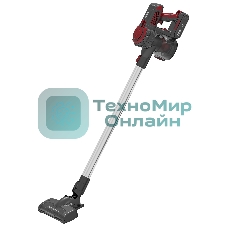 Пылесос вертикальный BBK BV3002 красный/серый, питание от аккумулятора, 150 Вт, уборка сухая, пылесборник 0.8 л, работа от АКБ max 30 мин