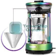 Кофеварка капельная Kitfort КТ-7488 зеленый, исп. кофе - молотый, 0.6 л, 600 Вт