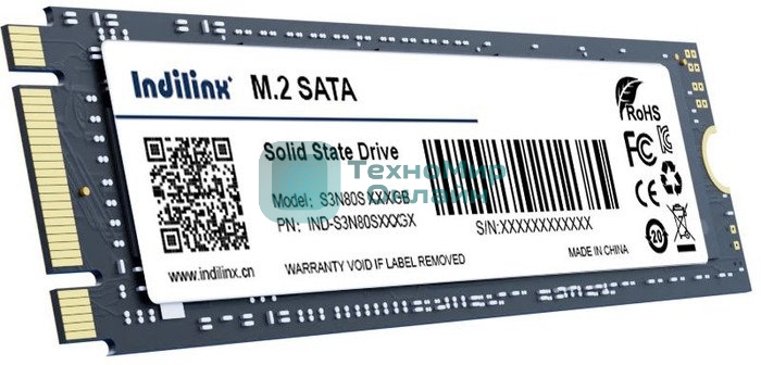 Накопитель SSD Indilinx IND-S3N80S, 512Gb, SATA III, M.2 2280, R/W 500/450