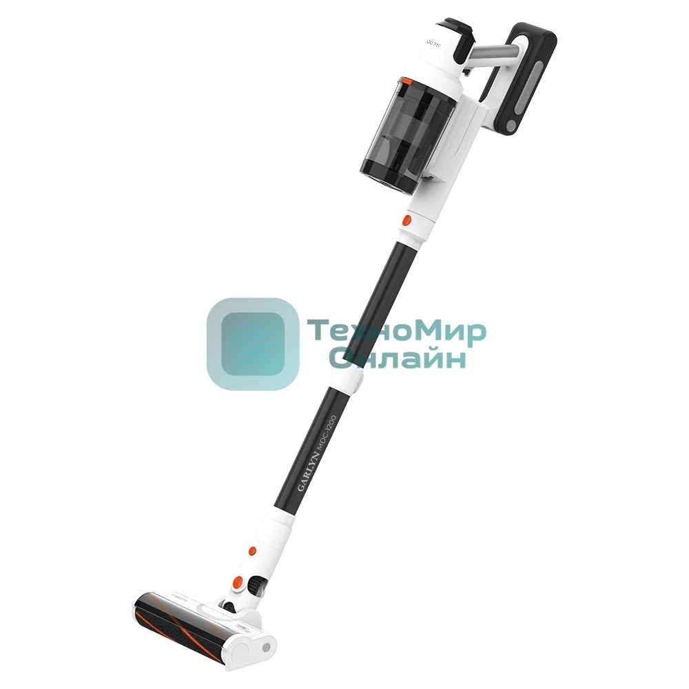 Пылесос вертикальный Garlyn MDC-1200 белый, питание от аккумулятора, 180 Вт, уборка сухая, пылесборник 0,5 л