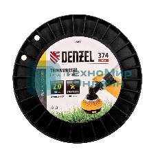 Леска для триммера Denzel звезда, 2,0мм х 374м, на DIN катушке FLEX CORD