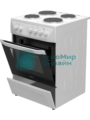 Плита электрическая Darina 1D EM 141 404 W белый/черный, конфорок 4 шт, духовка 50 л, 60 см x 85 см x 60 см