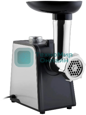 Мясорубка электрическая Hyundai HY-MG2214 серый, 1800 Вт, 2.2 кг/мин, реверс, защита от перегрузки, насадки - 4
