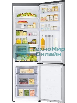 Холодильник Samsung RB38C600DSA/EF серебристый двухкамерный 276/114л морозилка снизу, No Frost