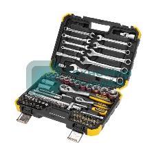 Набор инструментов Kranz 1/2, 1/4, CrV, пластиковый кейс, 82 предмета