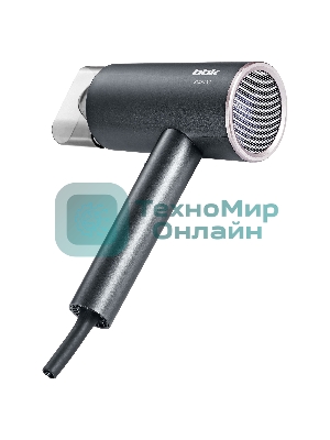 Фен BBK BHD3002 графит, 2000 Вт, ионизация, компактный