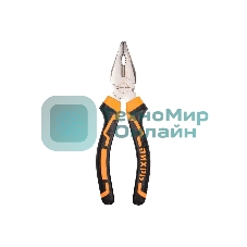 Плоскогубцы ВИХРЬ 160 мм., никелированные, двухкомпонентные рукоятки