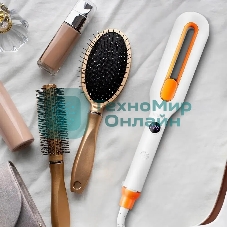 Выпрямитель для волос Kitfort КТ-3269 оранжевый/белый, 14 мм, 100-220 °C, 13 режимов