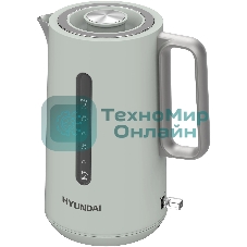 Чайник электрический Hyundai HYK-S9999 1.7л. 2200Вт светло-зеленый/серебристый корпус: металл