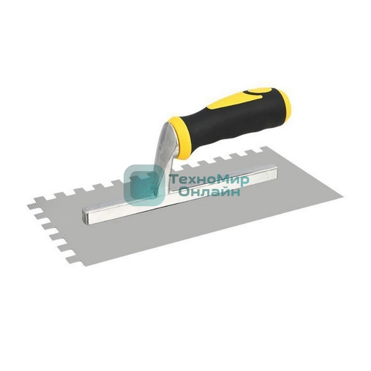 Кельма зубчатая прямоугольная Deli DL509321 280х130мм, зуб 10x10, нержавеющая сталь