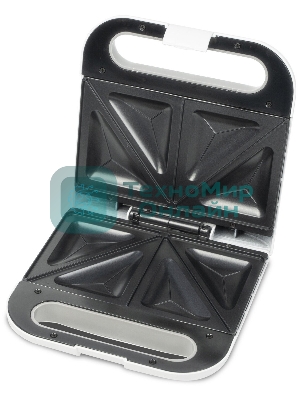 Сэндвич-тостер Galaxy Line GL 2962, белый, с несъемными пластинами, 800 Вт, индикаторы нагрева и сети, антипригарное покрытие рабочей поверхности, теплоизолированный корпус, прорезиненные ножки, препятствующие скольжению