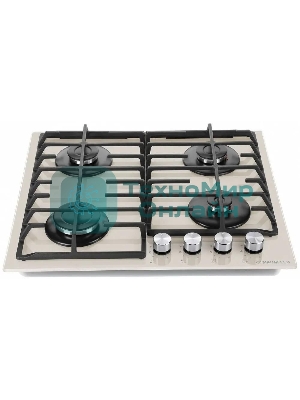 Газовая варочная панель Maunfeld EGHG.64.6CBG/G, 4 конфорки, закаленное стекло, бежевый