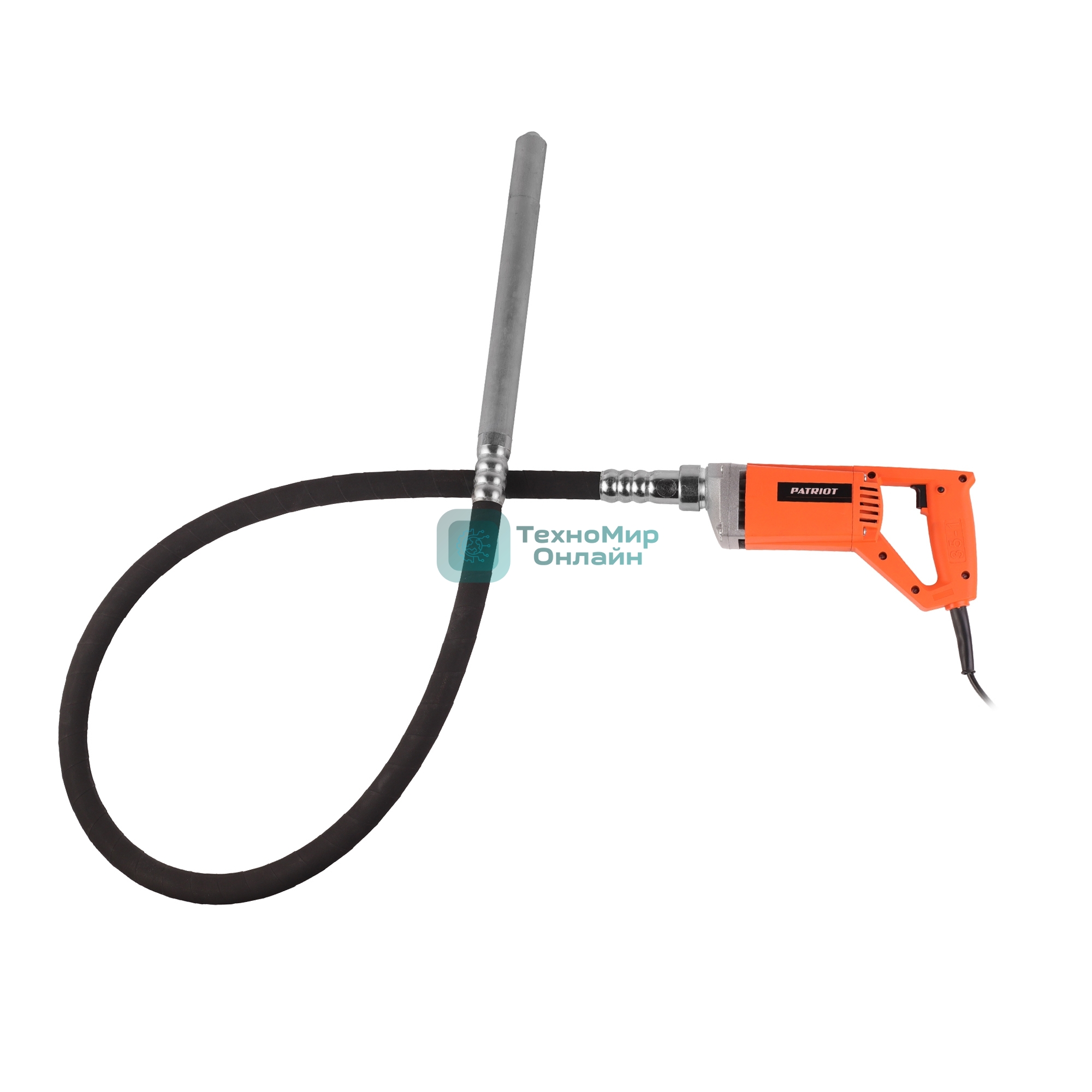 Вибратор для бетона глубинный PATRIOT CV 105, мощность 1000Вт, 7000кол/мин, гибкий вал с наконечником в комплекте