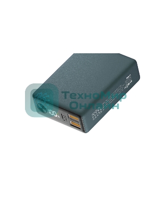 Портативный аккумулятор OLMIO QX-10, 10000mAh, 22.5W, QuickCharge3.0/PowerDelivery, LCD, темно-зеленый
