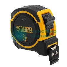 Рулетка Denzel 3м х 16мм, двухкомп. корпус, магнитный обрезиненный зацеп