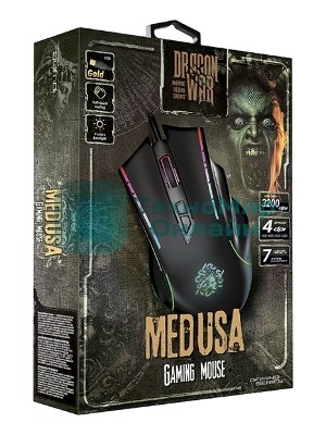 Мышь проводная Qumo Medusa M81 черный, 3200 dpi, USB, кнопки - 7