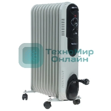 Обогреватель масляный Neoclima NC 9311, белый/черный, 2500 Вт, 25 м2, термостат