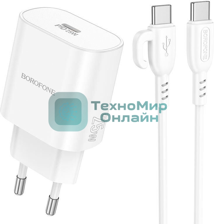 Сетевое зарядное устройство BOROFONE (6941991112270) BA82Aaa 1Type-C 3.0A QC3.0 PD 25W