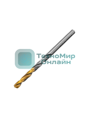 Сверло спиральное по металлу Denzel 4,5 x 80 мм, Р6М5, Golden Tip
