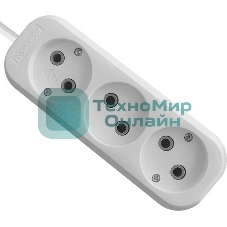 Удлинитель Defender (99277) B230 - 3 роз х 3 м, белый